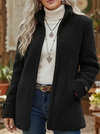 Judith | Giacca Comoda con Collo Alto e Zip Intera