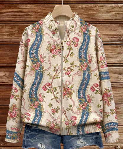 Eulalia | Cardigan a Nastro con Rose Rampicanti