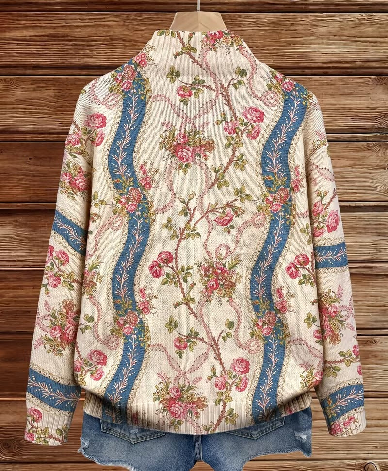 Eulalia | Cardigan a Nastro con Rose Rampicanti