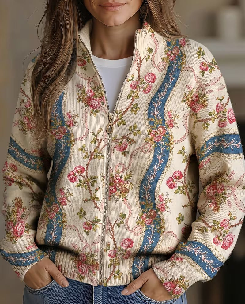 Eulalia | Cardigan a Nastro con Rose Rampicanti