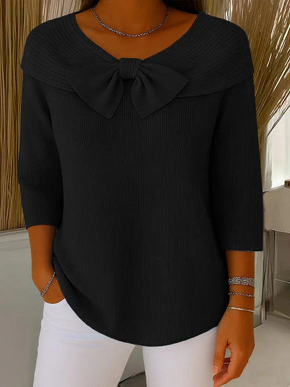 Tivella | Maglione con Fiocco e Scollo Rotondo
