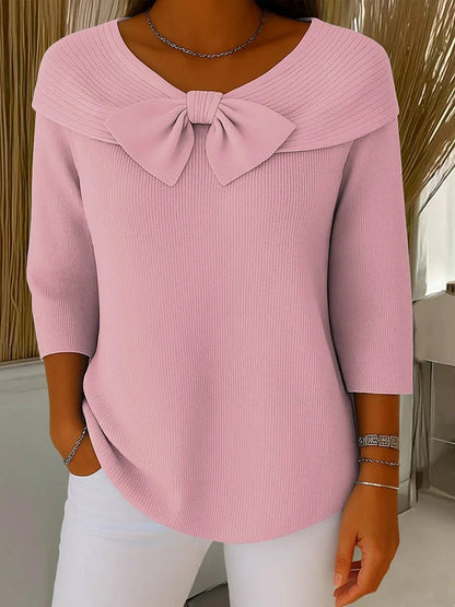 Tivella | Maglione con Fiocco e Scollo Rotondo