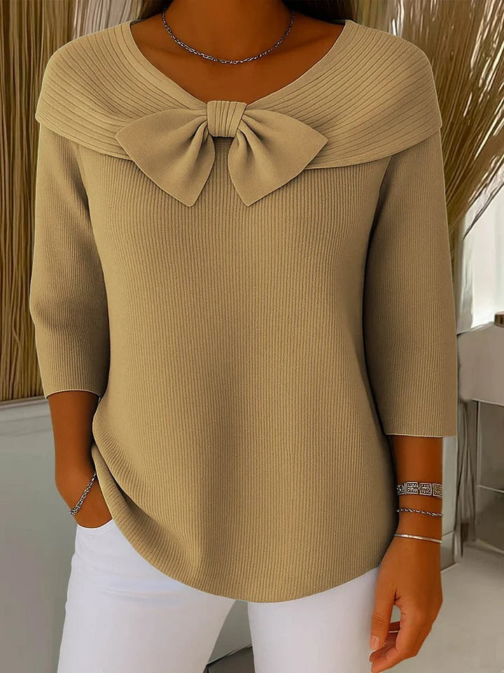 Tivella | Maglione con Fiocco e Scollo Rotondo