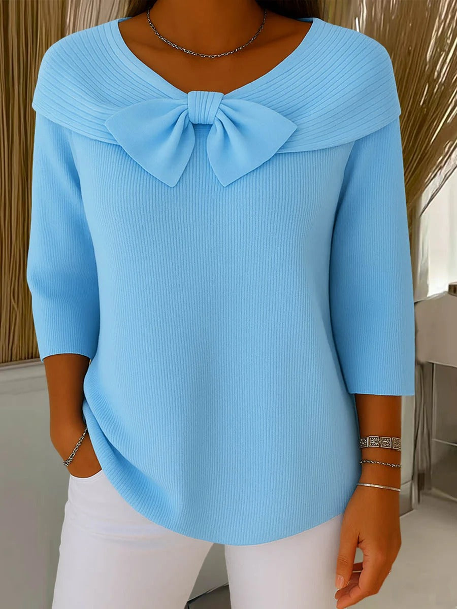 Tivella | Maglione con Fiocco e Scollo Rotondo