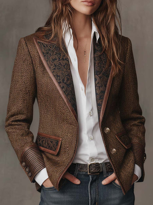 Georgette | Blazer Spigato con Dettagli Paisley