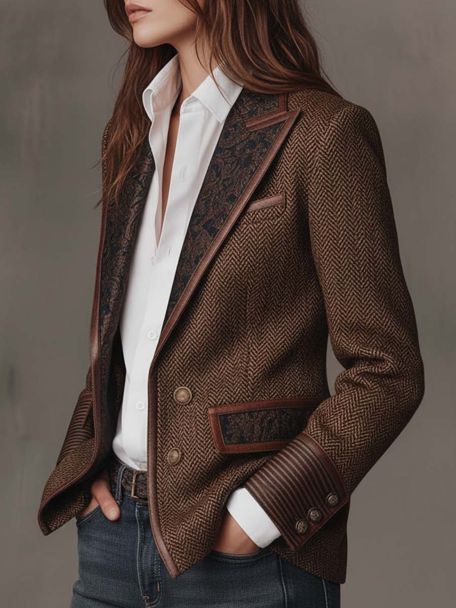 Georgette | Blazer Spigato con Dettagli Paisley