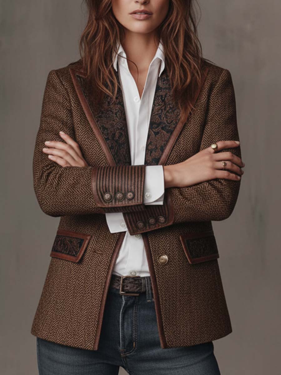 Georgette | Blazer Spigato con Dettagli Paisley