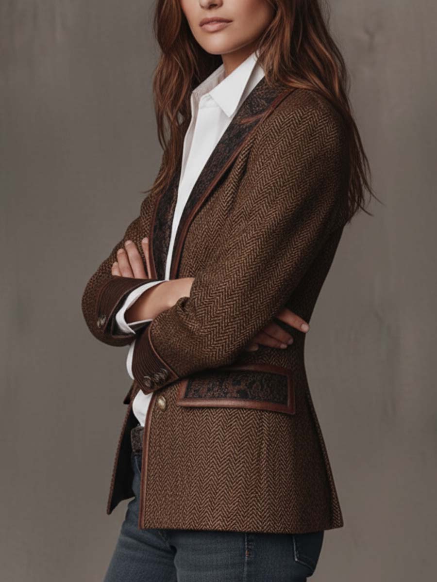 Georgette | Blazer Spigato con Dettagli Paisley