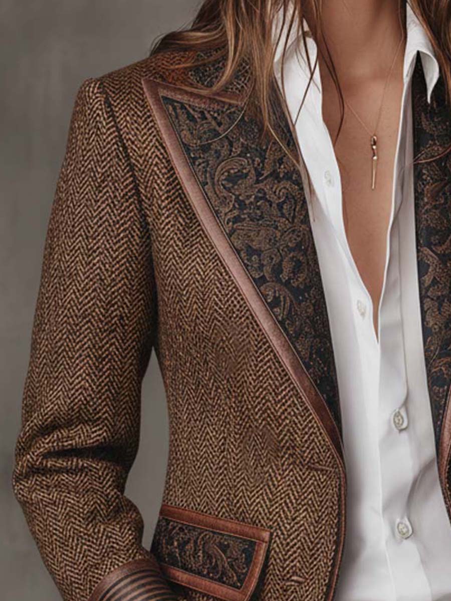 Georgette | Blazer Spigato con Dettagli Paisley