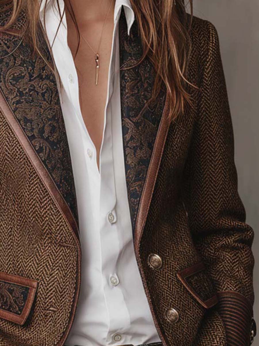 Georgette | Blazer Spigato con Dettagli Paisley