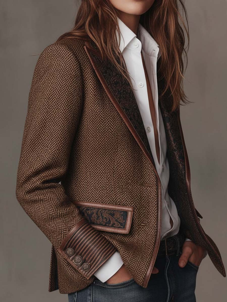 Georgette | Blazer Spigato con Dettagli Paisley