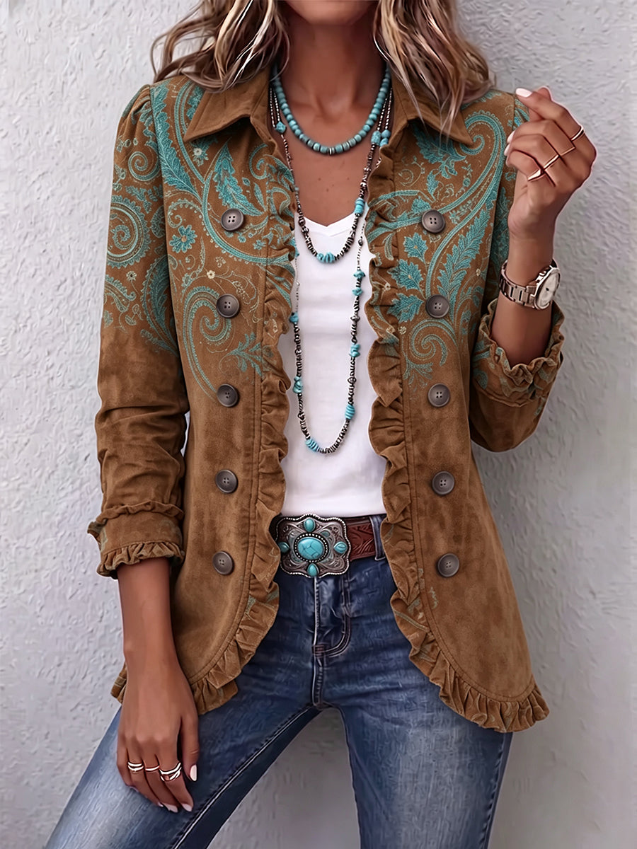 Goldenridge | Giacca con Volant a Stampa Paisley