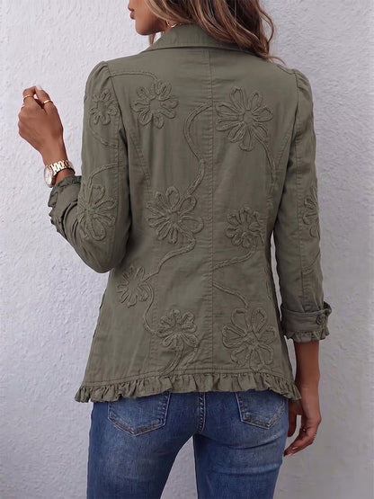 SIENNA | Giacca con Rouches e Dettaglio Floreale