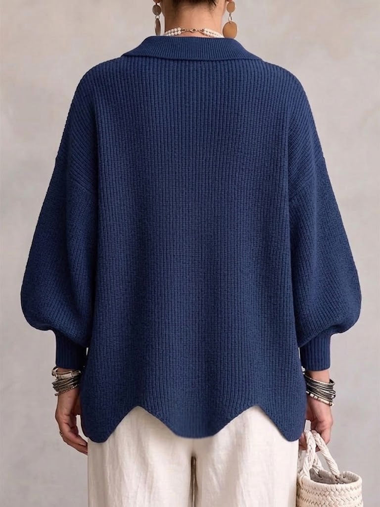 Isadora | Cardigan Oversize con Collo e Grandi Bottoni in Metallo