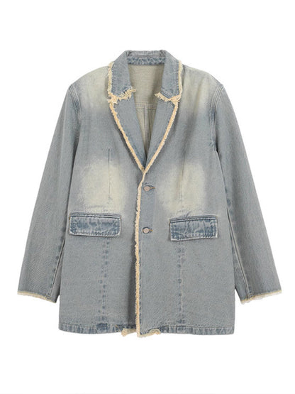 Dionne | Blazer Oversize in Stile Vintage con Bordo Grezzo