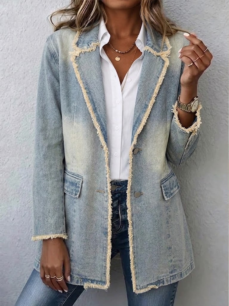 Dionne | Blazer Oversize in Stile Vintage con Bordo Grezzo