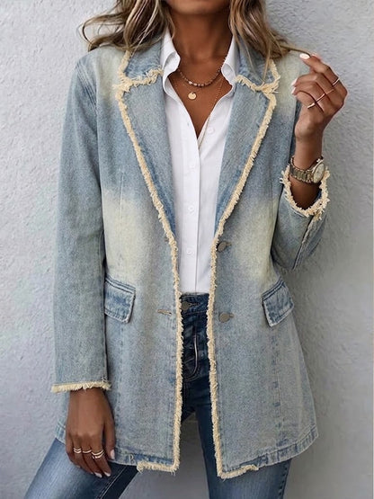 Dionne | Blazer Oversize in Stile Vintage con Bordo Grezzo