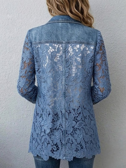Lacinda | Blazer con Pannelli in Pizzo Floreale