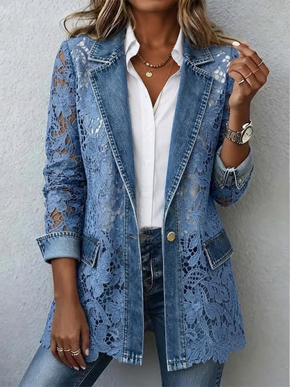 Lacinda | Blazer con Pannelli in Pizzo Floreale