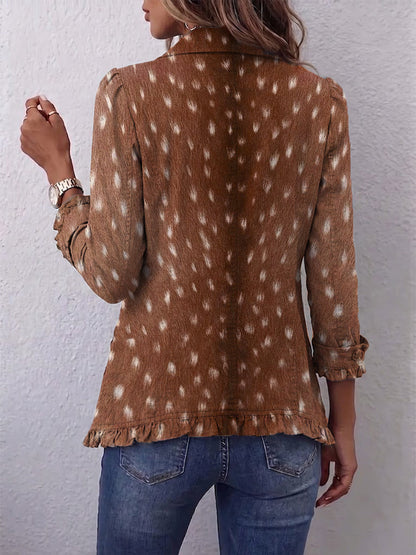 Nolinda | Giacca Ruffle con Stampa Animale Bohemien