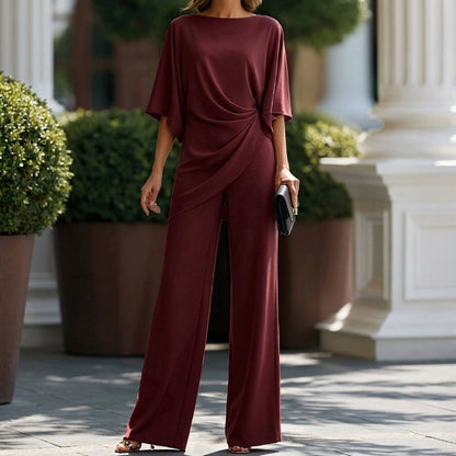Gabriela | Completo con Blusa Drappeggiata e Pantaloni Ampi