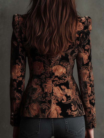 Jocelyn | Blazer Effetto Broccato con Revers a Lancia