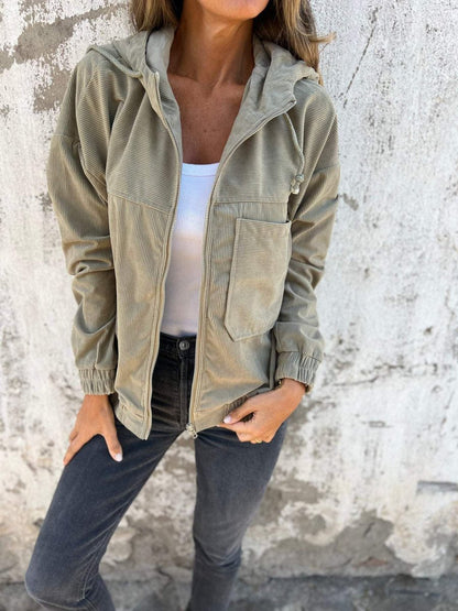 Lauren | Giacca Costine con Cappuccio e Zip