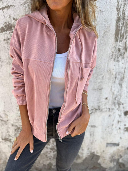 Lauren | Giacca Costine con Cappuccio e Zip