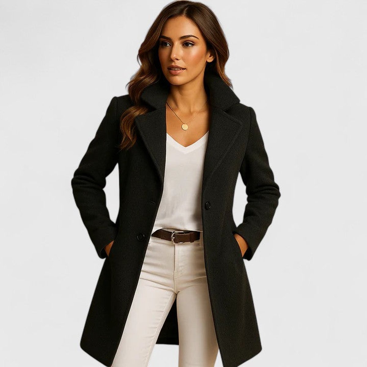 Blanche | Cappotto Lungo Sartoriale con Revers