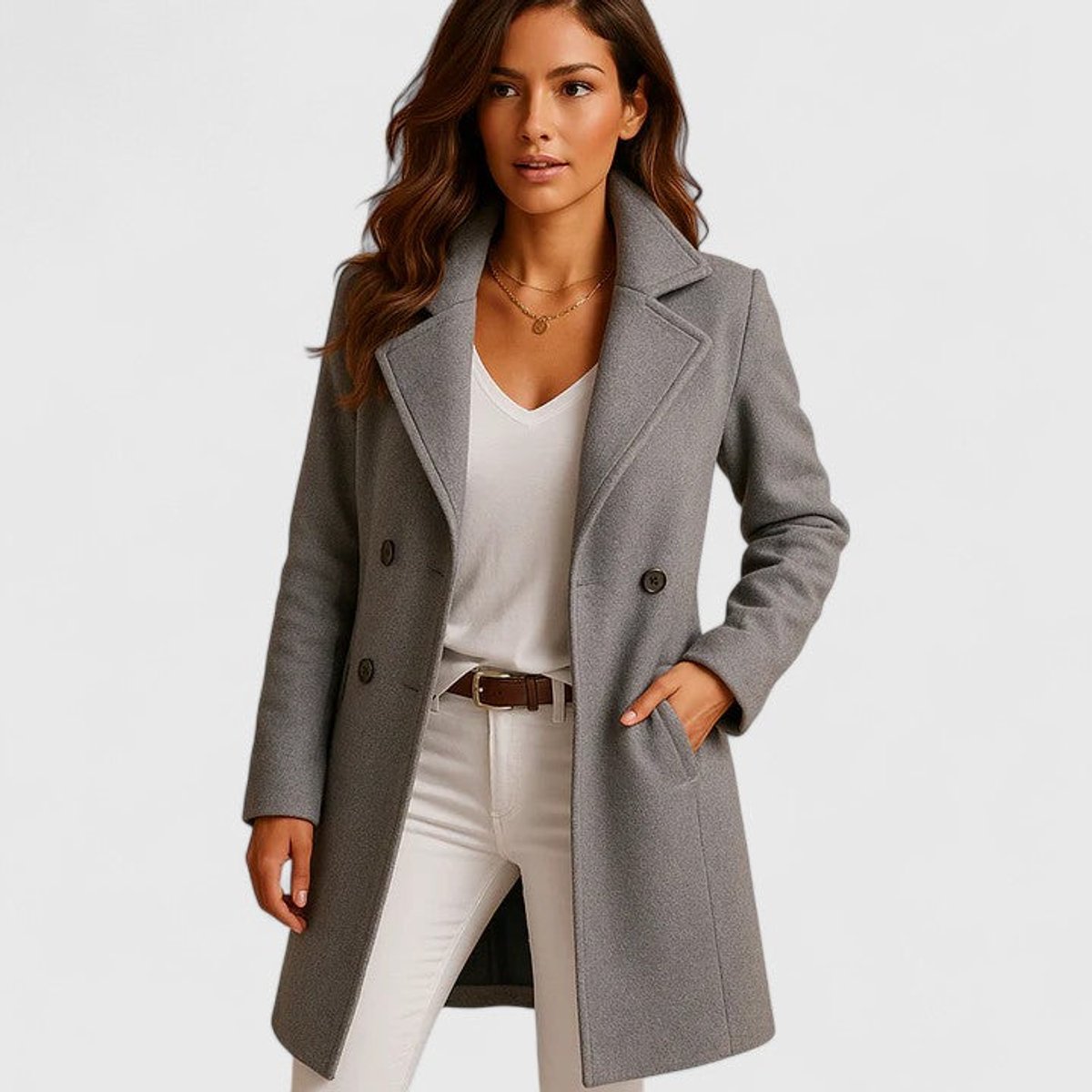 Blanche | Cappotto Lungo Sartoriale con Revers