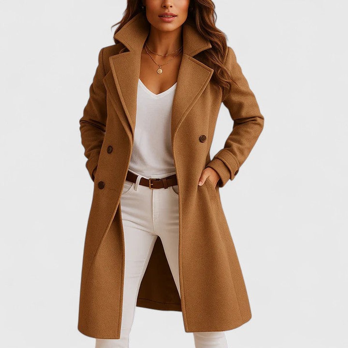 Blanche | Cappotto Lungo Sartoriale con Revers