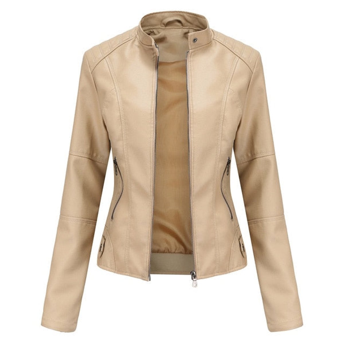 Helen | Giacca Moto Raffinata con Collo Alto