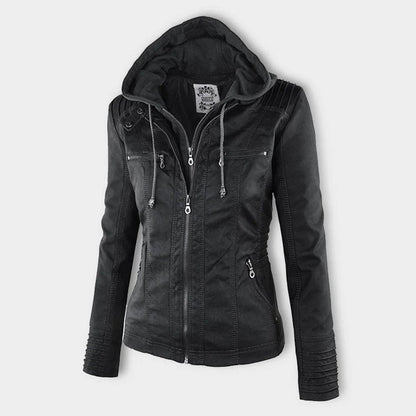 Lucinda | Giacca Moto con Cappuccio Removibile