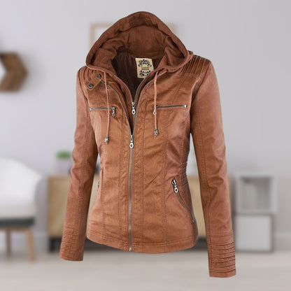 Lucinda | Giacca Moto con Cappuccio Removibile