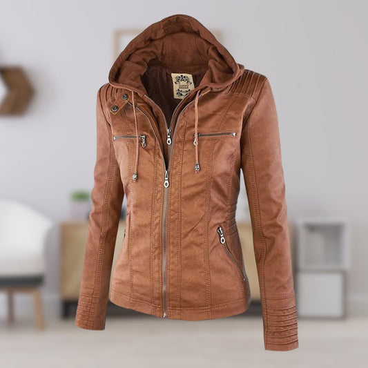 Lucinda | Giacca Moto con Cappuccio Removibile