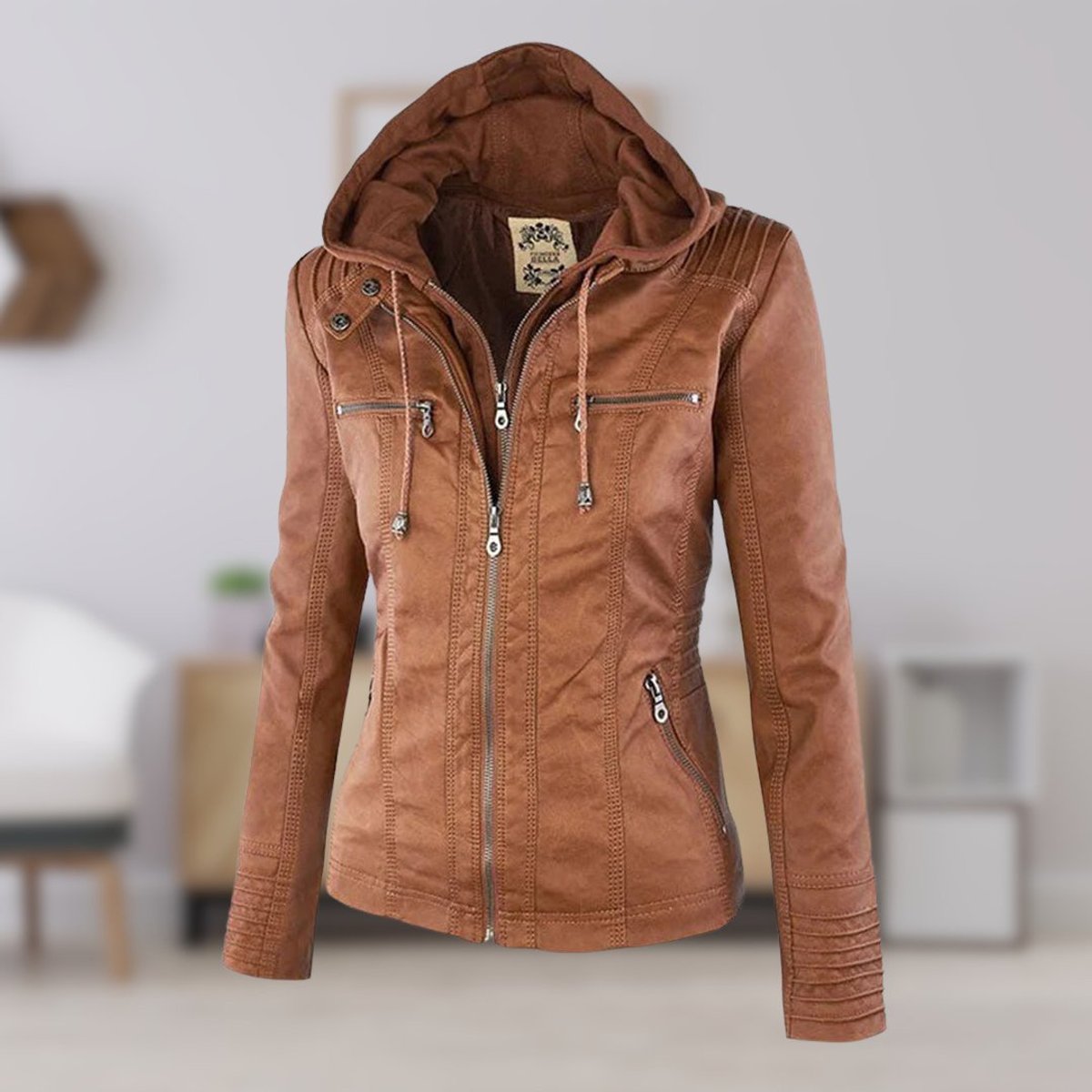 Lucinda | Giacca Moto con Cappuccio Removibile