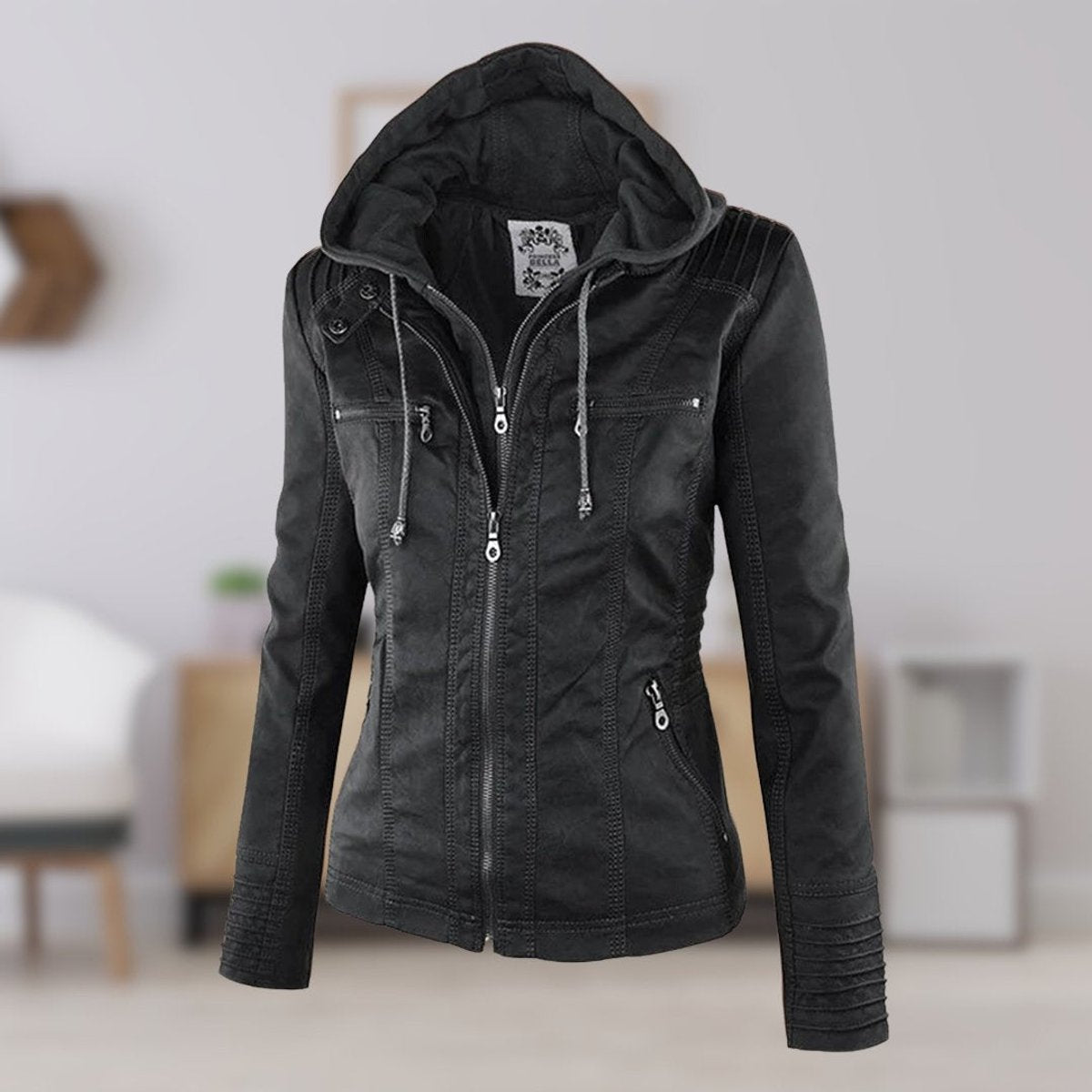 Lucinda | Giacca Moto con Cappuccio Removibile