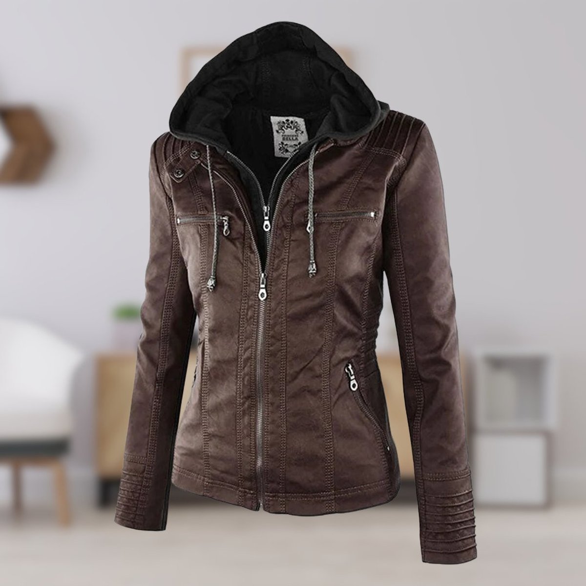 Lucinda | Giacca Moto con Cappuccio Removibile