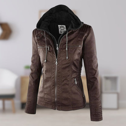 Lucinda | Giacca Moto con Cappuccio Removibile