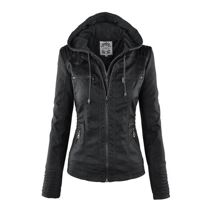 Lucinda | Giacca Moto con Cappuccio Removibile