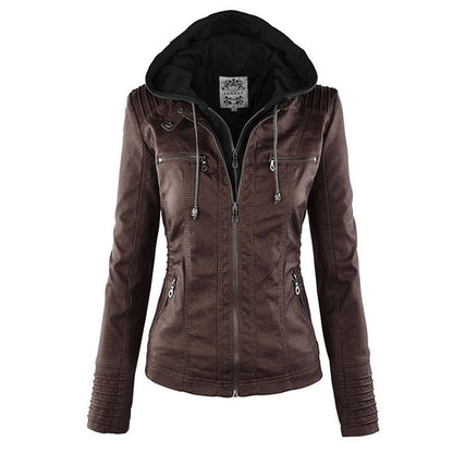 Lucinda | Giacca Moto con Cappuccio Removibile
