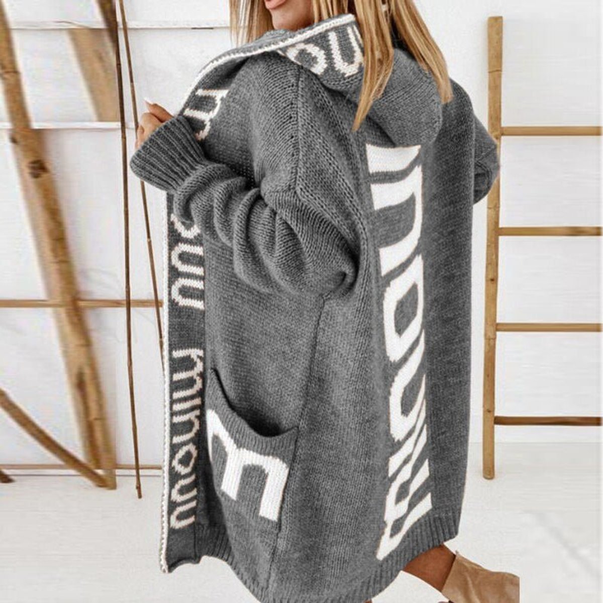 Rosabel | Cardigan in Maglia con Cappuccio Aperto