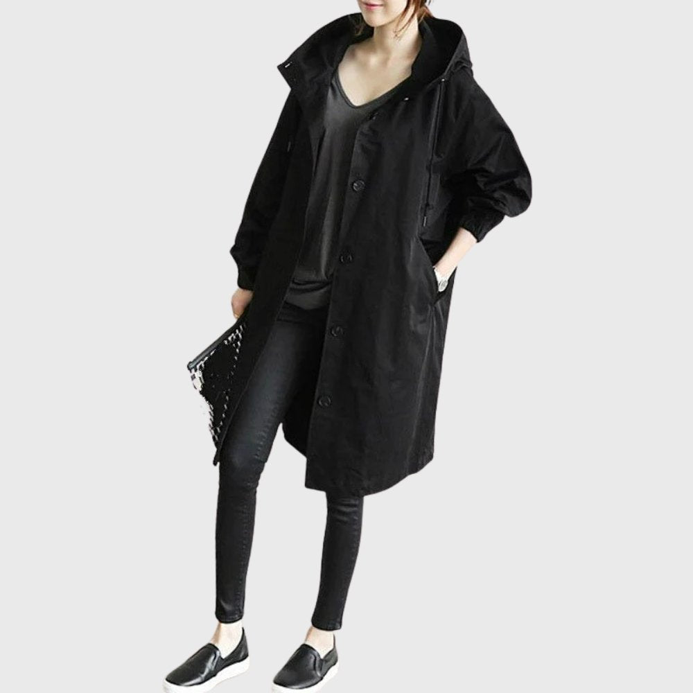 Ruth | Trench Lungo Rilassato con Cappuccio