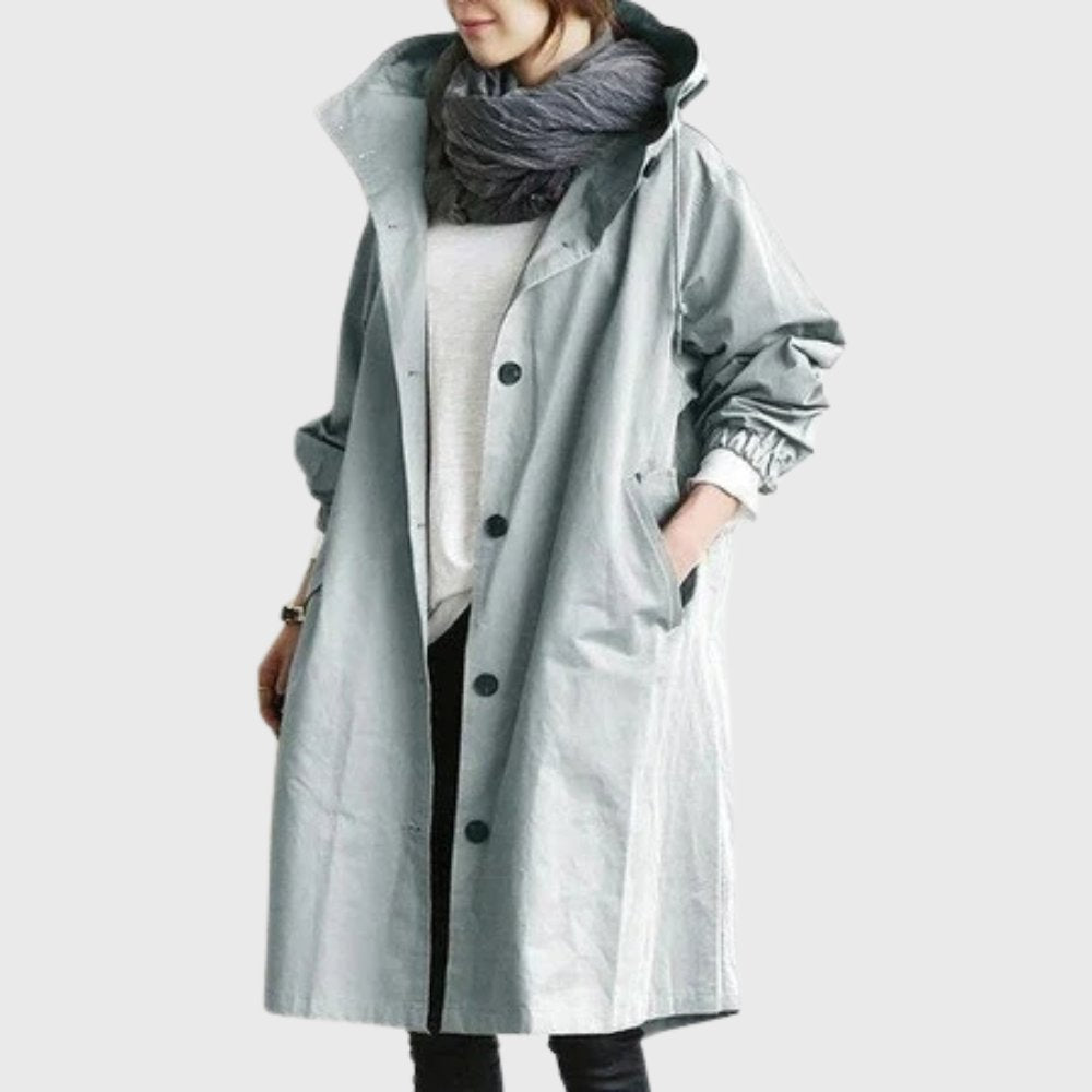 Ruth | Trench Lungo Rilassato con Cappuccio