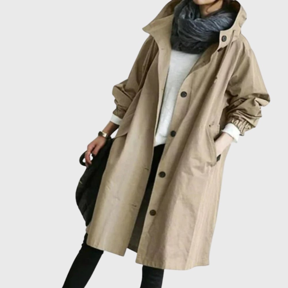 Ruth | Trench Lungo Rilassato con Cappuccio