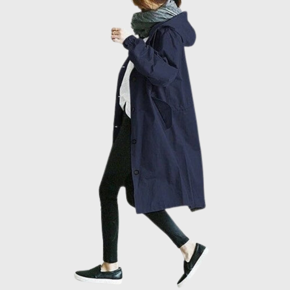 Ruth | Trench Lungo Rilassato con Cappuccio
