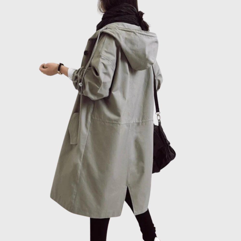 Ruth | Trench Lungo Rilassato con Cappuccio