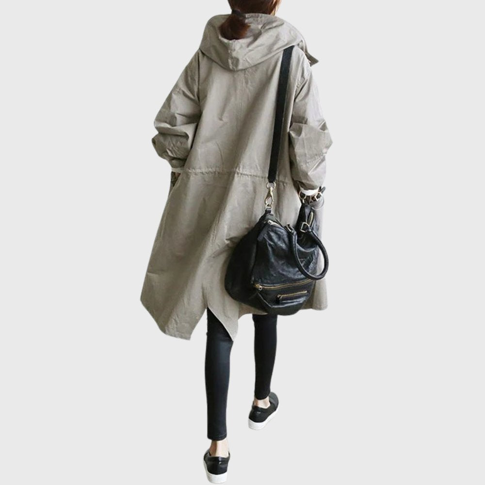 Ruth | Trench Lungo Rilassato con Cappuccio