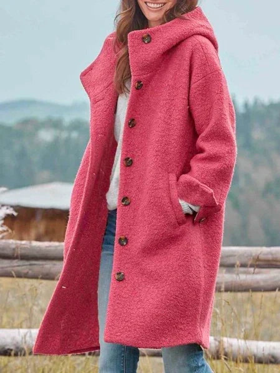 Eleanor | Cappotto Lungo con Cappuccio e Bottoni