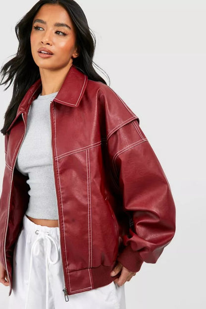 Renée | Bomber Oversize con Cuciture a Contrasto